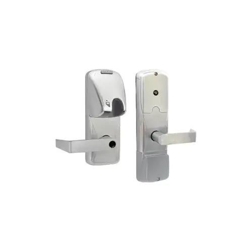 KIT - Mag-Stripe (Insert Card) Stand Alone Apartment Mortise Lock, Rhodes Lever, Key in Lever, 6-Pin C Keyway (0-Bitted Brushed Chrome Cylinder 626), Satin Chrome 626