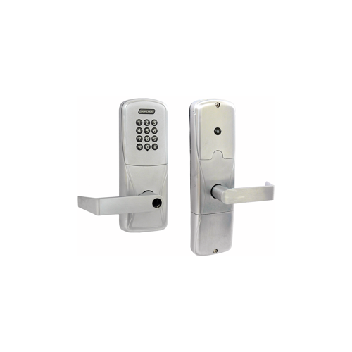 KIT - Keypad Stand Alone Office Mortise Lock, Rhodes Lever, Key in Lever, 6-Pin C Keyway (0-Bitted Brushed Chrome Cylinder 626), Satin Chrome 626