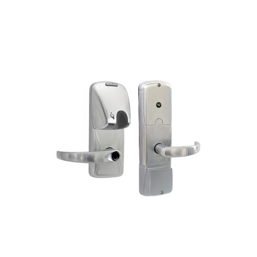 KIT - Mag-Stripe (Insert Card) Stand Alone Office Mortise Lock, Sparta Lever Less Cylinder (Conventional Cylinder not Included), Satin Chrome 626