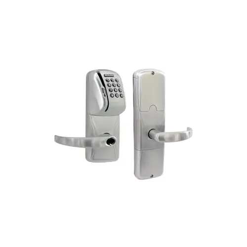 KIT - Mag-Stripe (Swipe Card) and Keypad Stand Alone Classroom/Storage Cylindrical Lock, Sparta Lever with SFIC Prep (Small Format IC Core not Included), Satin Chrome 626