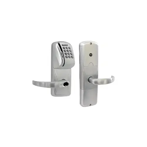 KIT - Mag-Stripe (Swipe Card) and Keypad Stand Alone Privacy Cylindrical Lock, Sparta Lever with SFIC Prep (Small Format IC Core not Included), Satin Chrome 626