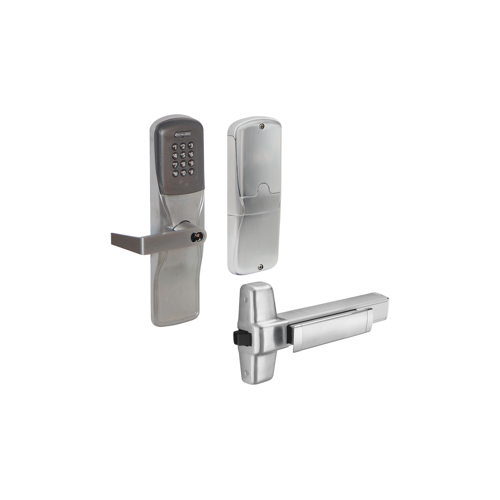 KIT - Multi-Technology and Keypad Stand Alone Exit Trim for Rim Exit Device, Rhodes Lever with SFIC Prep (Small Format IC Core not Included), Satin Chrome 626