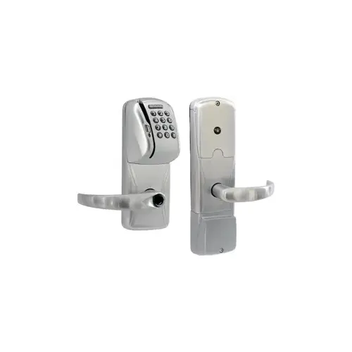 KIT - Mag-Stripe (Swipe Card) and Keypad Stand Alone Privacy Mortise Lock, Sparta Lever, Key in Lever, 6-Pin C Keyway (0-Bitted Brushed Chrome Cylinder 626), Satin Chrome 626