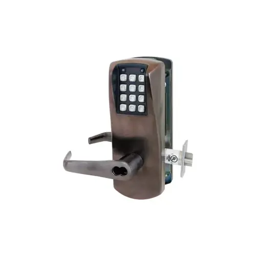 E-Plex 2000 Cylindrical Lock 100 Access Codes, 1000 Audit Events, 2-3/4" Backset, Best 6/7 SFIC Prep, Less Core, Dark Bronze