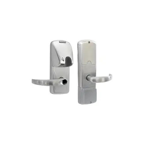 KIT - Mag-Stripe (Insert Card) Stand Alone Office/Classroom Mortise Lock, Sparta Lever, Key in Lever, 6-Pin C Keyway (0-Bitted Brushed Chrome Cylinder 626), Satin Chrome 626