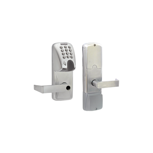 KIT - Mag-Stripe (Swipe Card) and Keypad Stand Alone Classroom/Storage Cylindrical Lock, Rhodes Lever Less Cylinder (Conventional Cylinder not Included), Satin Chrome 626