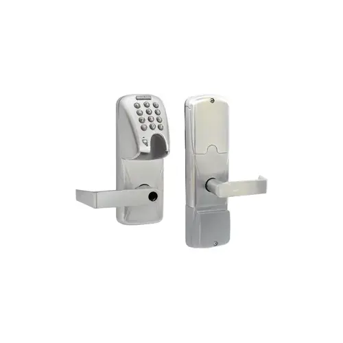 KIT - Mag-Stripe (Swipe Card) and Keypad Stand Alone Office/Classroom Mortise Lock, Rhodes Lever, Key in Lever, 6-Pin C Keyway (0-Bitted Brushed Chrome Cylinder 626), Satin Chrome 626