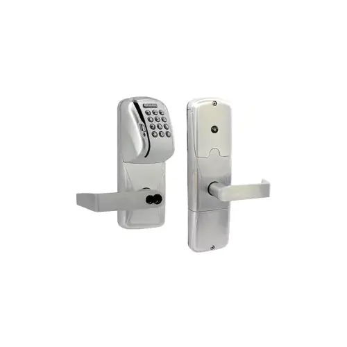 KIT - Mag-Stripe (Swipe Card) and Keypad Networked Hardwired Apartment Cylindrical Lock, Rhodes Lever with FSIC Prep (Schlage Full Size IC Core not Included), Satin Chrome 626