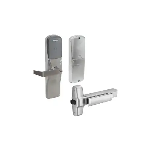 KIT - Multi-Technology Stand Alone Exit Trim for Rim Exit Device, Rhodes Lever, Key in Lever, 6-Pin C Keyway (0-Bitted Brushed Chrome Cylinder 626), Satin Chrome 626