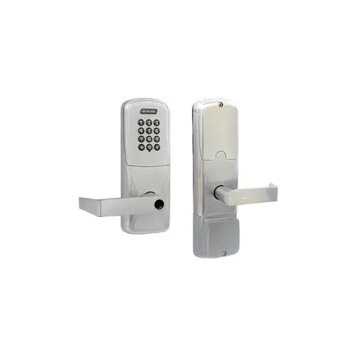 KIT - Keypad Stand Alone Office/Classroom Mortise Lock, Rhodes Lever, Key in Lever, 6-Pin C Keyway (0-Bitted Brushed Chrome Cylinder 626), Satin Chrome 626