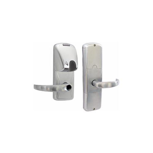 KIT - Mag-Stripe (Insert Card) Stand Alone Office/Classroom Mortise Lock, Sparta Lever, Key in Lever, 6-Pin C Keyway (0-Bitted Brushed Chrome Cylinder 626), Satin Chrome 626