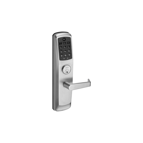 Yale Security Inc AU-NTT612-NR-2803-626 NexTouch Exit Trim, Pushbutton Keypad, Augusta Lever, No Radio - Standalone, Schlage C Keyway, Grade 1, Weather Resistant, Satin Chrome 626/US26D