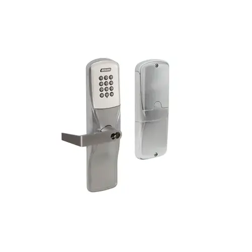 KIT - Keypad Networked Hardwired Exit Trim for Rim Exit Device, Rhodes Lever with FSIC Prep (Schlage Full Size IC Core not Included), Satin Chrome 626