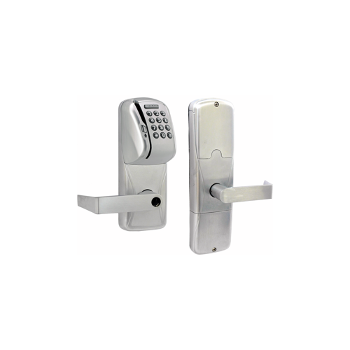 KIT - Mag-Stripe (Swipe Card) and Keypad Stand Alone Office/Classroom Mortise Lock, Rhodes Lever, Key in Lever, 6-Pin C Keyway (0-Bitted Brushed Chrome Cylinder 626), Satin Chrome 626