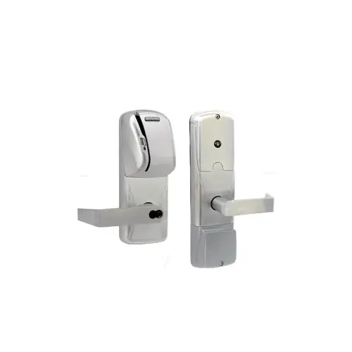 KIT - Mag-Stripe (Swipe Card) Stand Alone Office Cylindrical Lock, Rhodes Lever with SFIC Prep (Small Format IC Core not Included), Satin Chrome 626