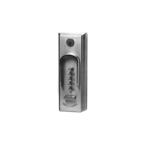 5 Button Combination Exit Trim with Thumb Turn, No Key Override, Satin Chrome