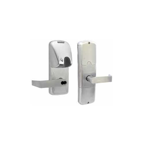 KIT - Mag-Stripe (Insert Card) Networked Hardwired Office/Classroom Mortise Lock, Rhodes Lever with SFIC Prep (Small Format IC Core not Included), Satin Chrome 626