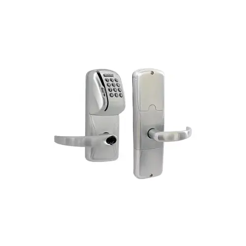 KIT - Mag-Stripe (Swipe Card) and Keypad Stand Alone Classroom/Storage Cylindrical Lock, Sparta Lever with FSIC Prep (Schlage Full Size IC Core not Included), Satin Chrome 626