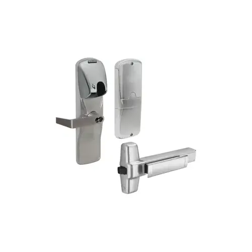 KIT - Mag-Stripe (Insert Card) Stand Alone Exit Trim for Rim Exit Device, Rhodes Lever with FSIC Prep (Schlage Full Size IC Core not Included), Satin Chrome 626