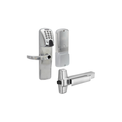 KIT - Mag-Stripe (Insert Card) and Keypad Stand Alone Exit Trim for Rim Exit Device, Sparta Lever Less Cylinder (Conventional Cylinder not Included), Satin Chrome 626