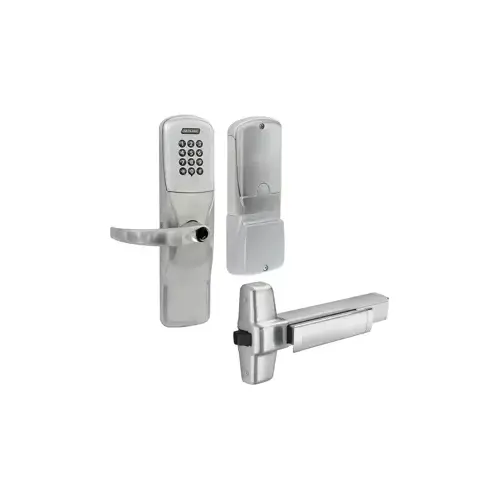 KIT - Keypad Stand Alone Exit Trim for Rim Exit Device, Sparta Lever, Key in Lever, 6-Pin C Keyway (0-Bitted Brushed Chrome Cylinder 626), Satin Chrome 626