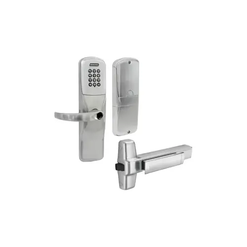 KIT - Keypad Stand Alone Exit Trim for Rim Exit Device, Sparta Lever, Key in Lever, 6-Pin C Keyway (0-Bitted Brushed Chrome Cylinder 626), Satin Chrome 626