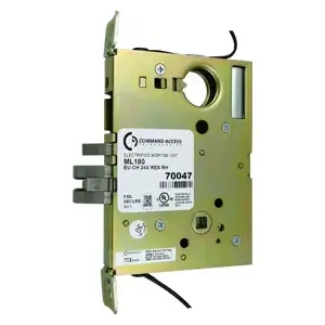 Command Access Technologies ML180EUCH-24-REX 24VAC/DC Electrified ML1 Storeroom Mortise Chassis Only, Solenoid, (EU) Fail Secure (FSE), Compatible with Schlage L Series with REX Request-to-Exit