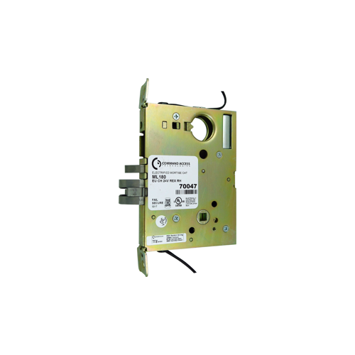 Command Access Technologies ML180EUCH-24-REX 24VAC/DC Electrified ML1 Storeroom Mortise Chassis Only, Solenoid, (EU) Fail Secure (FSE), Compatible with Schlage L Series with REX Request-to-Exit
