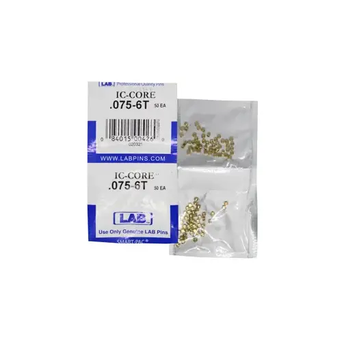 6T Universal SFIC Top Pins, Size .075, Diameter .108, Color-Coded Brass, (A2 Systems), Smart Pac 100 Pins