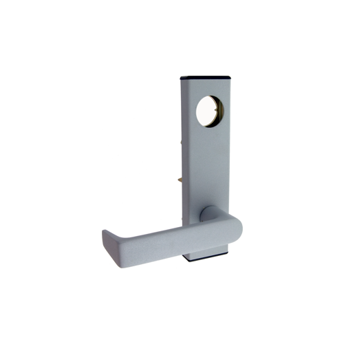 Escutcheon Dane Lever Trim, Night Latch, Less Cylinder, Field Reversible, for 19 Series Device, SP28/689 Painted Aluminum Satin Chrome