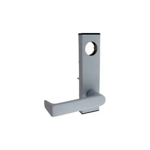 Escutcheon Dane Lever Trim, Less Cylinder, Field Reversible, for 19 Series Device, SP28/689 Painted Aluminum Satin Chrome