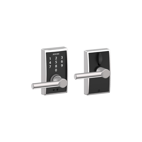 Touchscreen Keypad Lever Century/Broadway, Triple Option Adjustable Backset, Bright Chrome 625