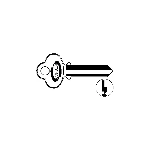 Corbin Key Blanks 57A2 Keyway 6-Pin, Nickel Silver, Original of Ilco 1001MB - pack of 10