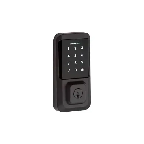Kwikset 939WIFI-TSCR514-RCALFD SMT Halo Wi-Fi Touchscreen Deadbolt, KW1 SmartKey, UL 20 Minute Fire Rated, Radius Corner Adjustable Latch 2-3/8"-2-3/4" Backset, Grade 2, Matte Black 514
