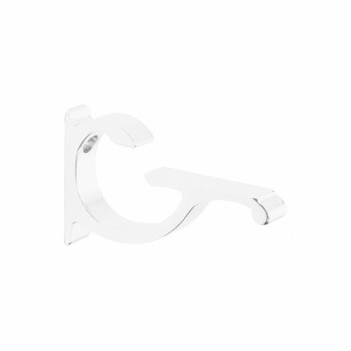 White Designer Aluminum Shelf Bracket for 3/8" to 1/2" Glass - pack of 2