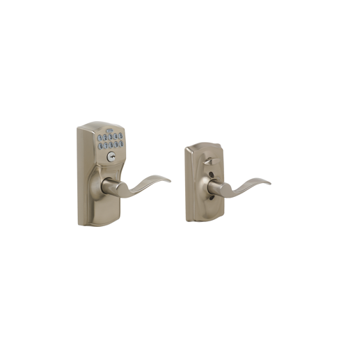 Keypad Entry Flex Lock Camelot/Accent, Triple Option Adjustable Backset, Satin Nickel 619