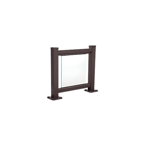 Matte Bronze 100 Series Aluminum Glass Railing System Large Showroom Display- No Base