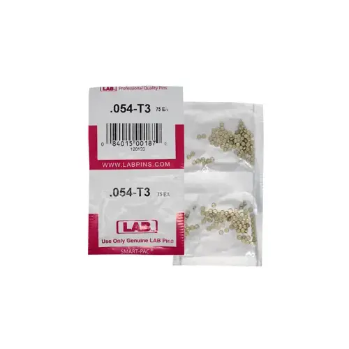 LAB SECURITY 054T .054 Top Pin, Color-Coded, Brass Alloy, .115 Diameter, Crown .003 Universal, Smart Pack 150 Pins