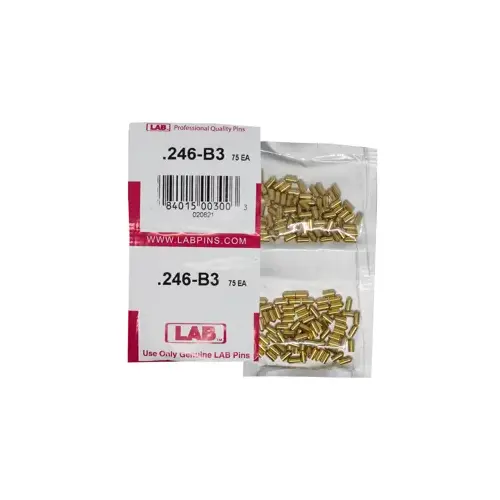 LAB SECURITY 246B .246 Bottom Pin, Color-Coded, Brass Alloy, .115 Diameter, Crown .003 Universal, Smart Pack 150 Pins