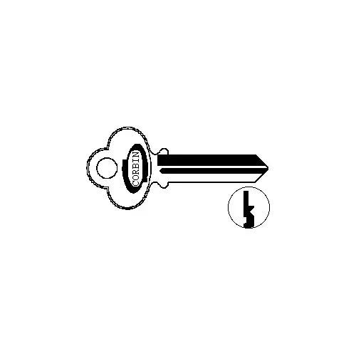 Corbin Key Blanks 57A1 Keyway 6-Pin, Nickel Silver, Original of Ilco R1001EE CO35