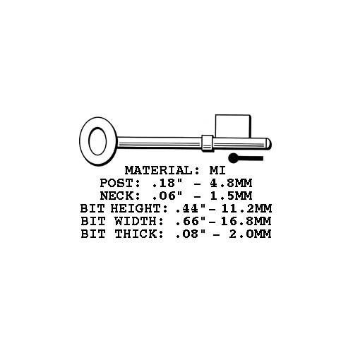 Bit Key Malleable Iron 514