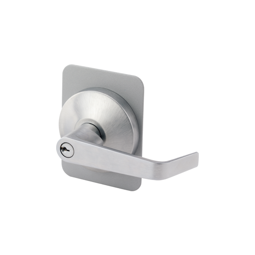 Escutcheon Dane Lever Trim, Key In Lever, Keyed Different, Schlage C Keyway, Field Reversible, for 19 Series Device, US32D/630 Satin Stainless Steel