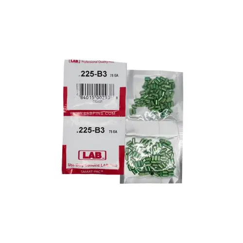LAB SECURITY 225B .225 Bottom Pin, Color-Coded, Brass Alloy, .115 Diameter, Crown .003/.005 Universal, Smart Pack 150 Pins
