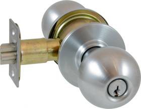 Schlage Lock Company A53PDORB625-2-3/4 BS T-STRIKE Grade 2 Entry Orbit Knob, 2-3/4 Backset (11-096), T-Strike (10-001), C Keyway, Bright Chrome 625, US26