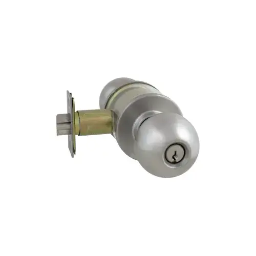 Entry Ball Knob, Schlage C Keyway, 2-3/4" Backset, Grade 2, Stainless Steel US32D/630 Satin Chrome