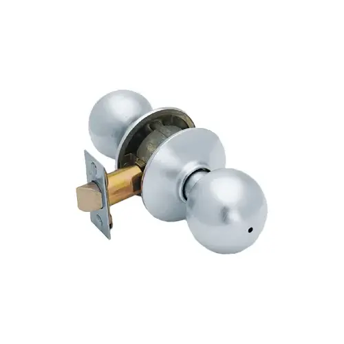 Privacy Orbit Knob Grade 2, Radius Corner/Drive-In Adjustable Backset, Satin Chrome 626