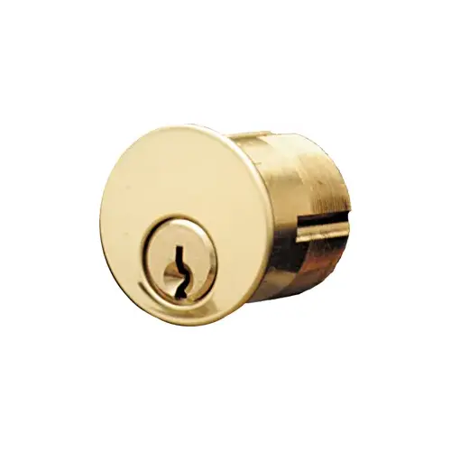 Mortise Cylinder 1" 5-Pin Kwikset KW1 Adams Rite/Yale Cam Bright Brass