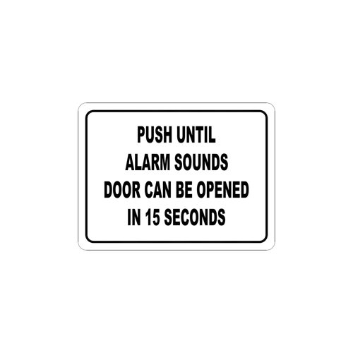 Delayed Egress 15-Second Metal Sign