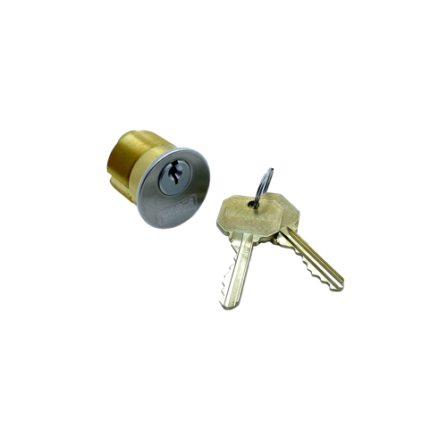 1-1/8" Mortise Cylinder, Marks C Keyway, 6 Pin, with 2102 Marks Cloverleaf Cam, Satin Chrome US26D/626