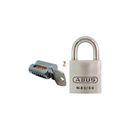 Chrome Plated Brass Padlock 1-7/8" Wide - Schlage C Keyway 0-Bitted, Shackle - 3/8" Diameter and 1-1/16" Vertical Clearance, Boxed Nickel